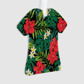 Luna Hibiskus Garden Hawaiian Aloha Shirt - Rot Ornament (Vorderseite)