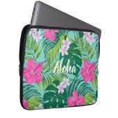 Luna Hibiskus Garden Hawaiian - Pink und Turq Laptopschutzhülle (Vorne Rechts)