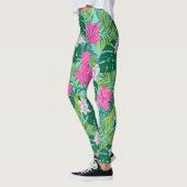 Luna Hibiskus Garden Hawaiian - Rosa und Türkis Leggings (Links)