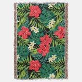 Luna Hibiskus Garden Hawaiian - Rot und Schwarz Decke (Vorderseite Vertikal)