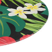 Luna Hibiskus Garden Hawaiian - Rot und Schwarz Schneidebrett (Ecke)