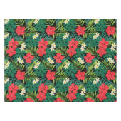 Luna Hibiskus Garden Hawaiian - Rot und Schwarz Tischdecke (Vorderseite (Horizontal))