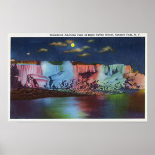 Luna Island Night View New Rainbow Bridge Poster