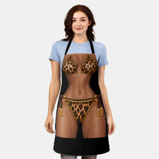 Luna Leopard Luxe Bikini Druck Neuheit Apran Schürze