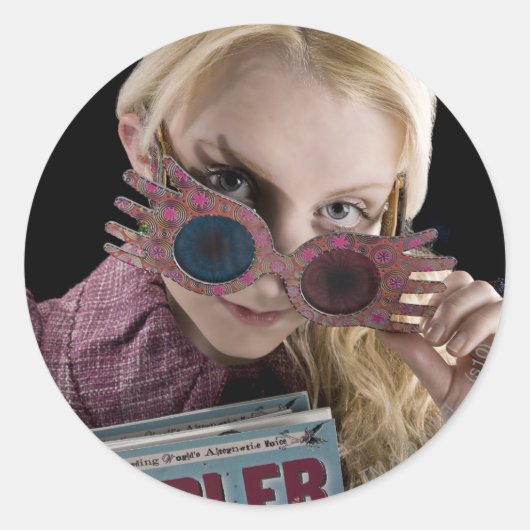 Luna Lovegood Flüchtige Blicke über Brillen Runder Aufkleber (Vorderseite)