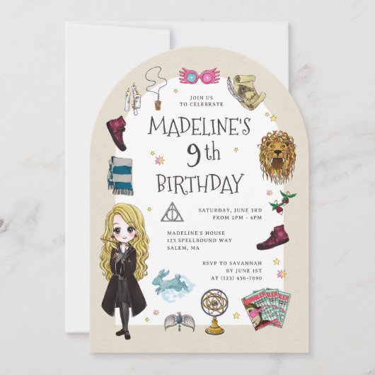 Luna Lovegood Magischer Geburtstagsfeier Einladung (Vorderseite)
