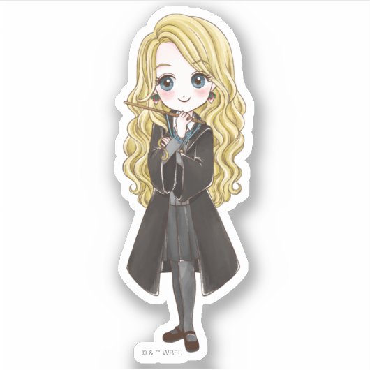 Luna Lovegood Wasserfarbe Aufkleber (Vorderseite)