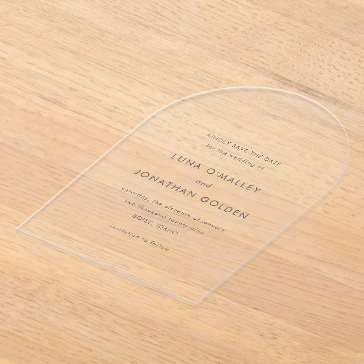 Luna Moderne Hochzeit retten das Datum Acryleinladungen (Ablage )