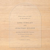 Luna Moderne Hochzeit retten das Datum Acryleinladungen (Vorderseite)