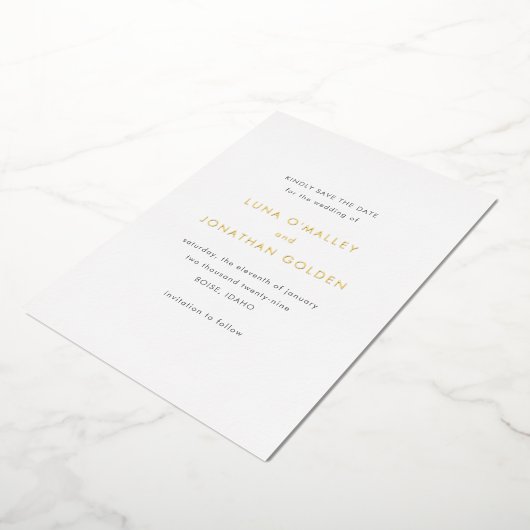 Luna Moderne Hochzeit retten das Datum Folieneinladung (Gedreht)
