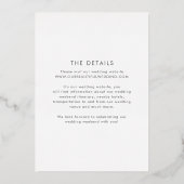 Luna Moderne Hochzeit retten das Datum Folieneinladung (Rückseite)