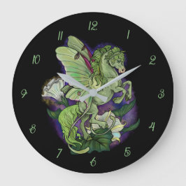 Luna Moonduster Moth Fairy Horse Large Clock Große Wanduhr
