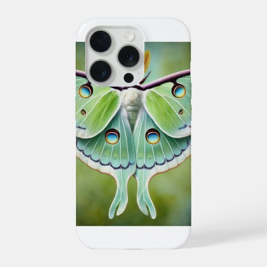 Luna Moth 010824IREF203 - Watercolor iPhone Hülle (Rückseite)