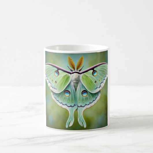 Luna Moth 010824IREF203 - Watercolor Kaffeetasse (Mittel)