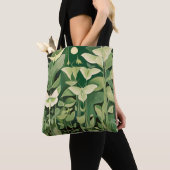 Luna Moth and Blume - Grün und Creme Tasche (Von Nahem)