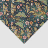 Luna Moth and Moon, Celestial Floral Repeat Seidenpapier (Ausschnitt)