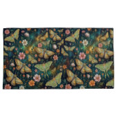 Luna Moth and Moon Phases, Starry Night Flowers Kissenbezug (Vorderseite-Rechts)