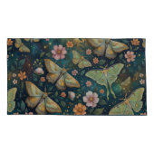 Luna Moth and Moon Phases, Starry Night Flowers Kissenbezug (Rückseite-Links)