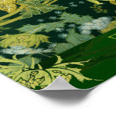 Luna Moth and Moon Poster, Green Nature Collage Po Poster (Ecke)