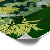 Luna Moth and Moon Poster, Green Nature Collage Poster (Ecke)