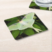 Luna Moth auf Carnaby Clematis Rechteckiger Pappuntersetzer (angewinkelt)