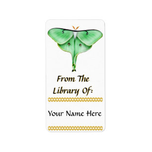 Luna Moth Buchzeichen Adressaufkleber