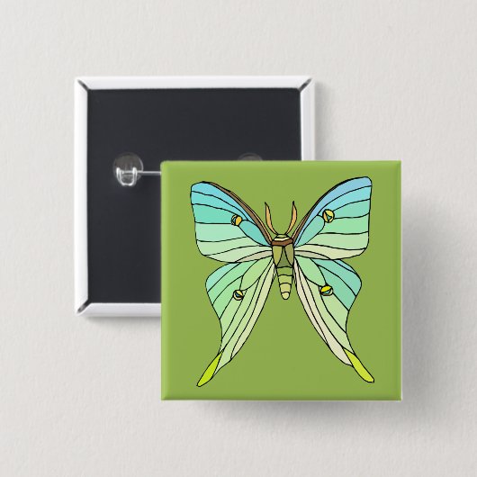 Luna Moth Button (Vorne & Hinten)