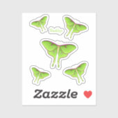 Luna Moth Cartoon Illustration Aufkleber (Blatt)