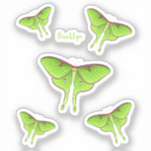 Luna Moth Cartoon Illustration Aufkleber (Vorderseite)