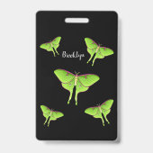 Luna Moth cartoon illustration Ausweis (Rückseite)