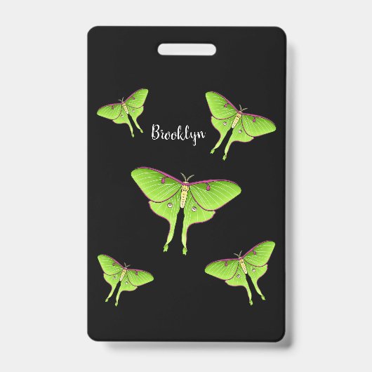 Luna Moth cartoon illustration Ausweis (Vorderseite)