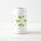 Luna Moth Cartoon Illustration Bierglas (Vorderseite Links)