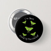 Luna Moth Cartoon Illustration Button (Vorne & Hinten)