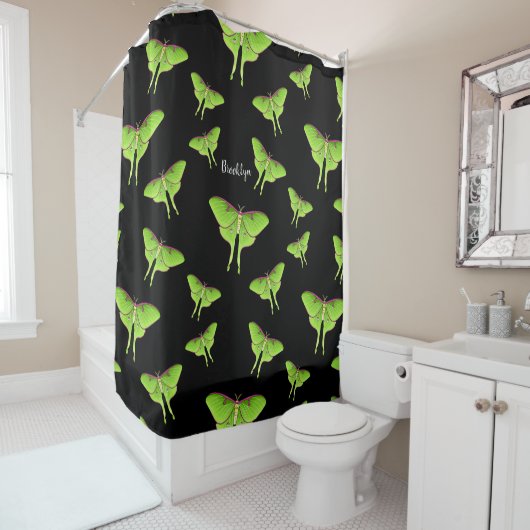 Luna Moth Cartoon Illustration Duschvorhang (Beispiel)