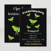 Luna Moth Cartoon Illustration Einladung (Vorne/Hinten)