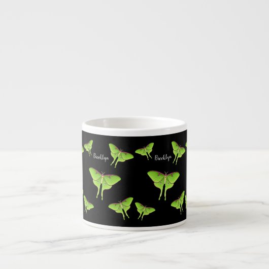 Luna Moth Cartoon Illustration Espressotasse (Vorderseite)