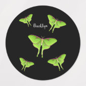Luna Moth cartoon illustration Etiketten (Design 2)