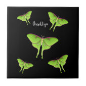 Luna Moth Cartoon Illustration Fliese (Vorderseite)