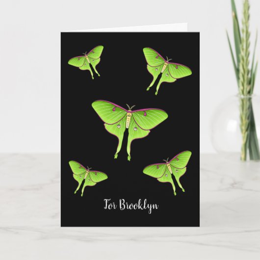 Luna Moth Cartoon Illustration Karte (Vorderseite)
