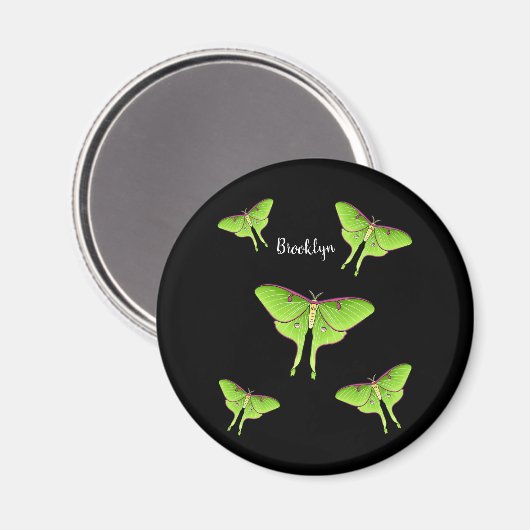 Luna Moth Cartoon Illustration Magnet (Vorderseite/Rückseite)