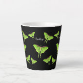 Luna Moth Cartoon Illustration Milchtasse (Vorderseite)
