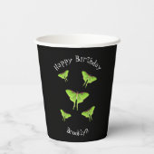 Luna Moth Cartoon Illustration Pappbecher (Rückseite)