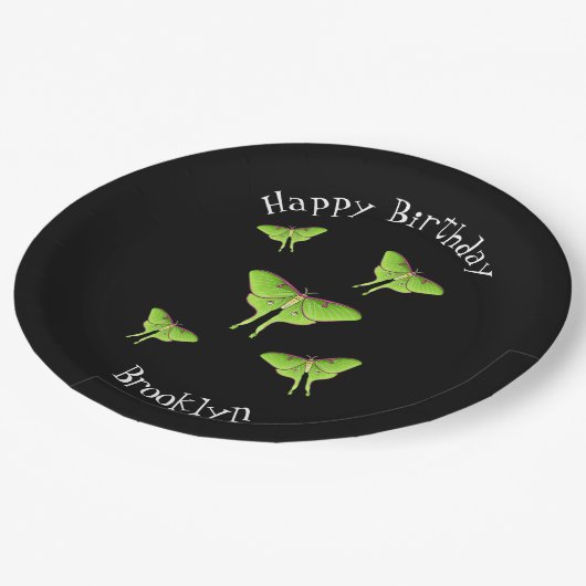 Luna Moth Cartoon Illustration Pappteller (Schrägansicht)