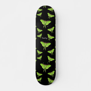 Luna Moth Cartoon Illustration Skateboard