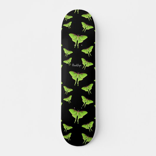 Luna Moth Cartoon Illustration Skateboard (Vorne)