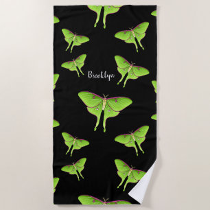 Luna Moth Cartoon Illustration Strandtuch