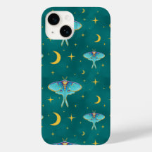 Luna Moth Celestial Moons & Stars Aquamarin