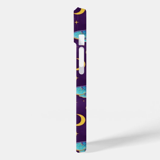 Luna Moth Celestial Moons & Stars Lila Case-Mate iPhone Hülle (Rückseite / Links)