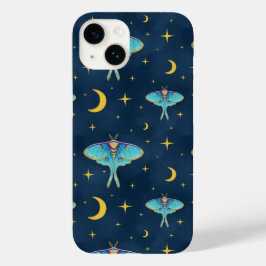 Luna Moth Celestial Moons & Stars Navy Case-Mate iPhone 14 Hülle