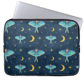 Luna Moth Celestial Moons & Stars Navy Laptopschutzhülle (Vorderseite)
